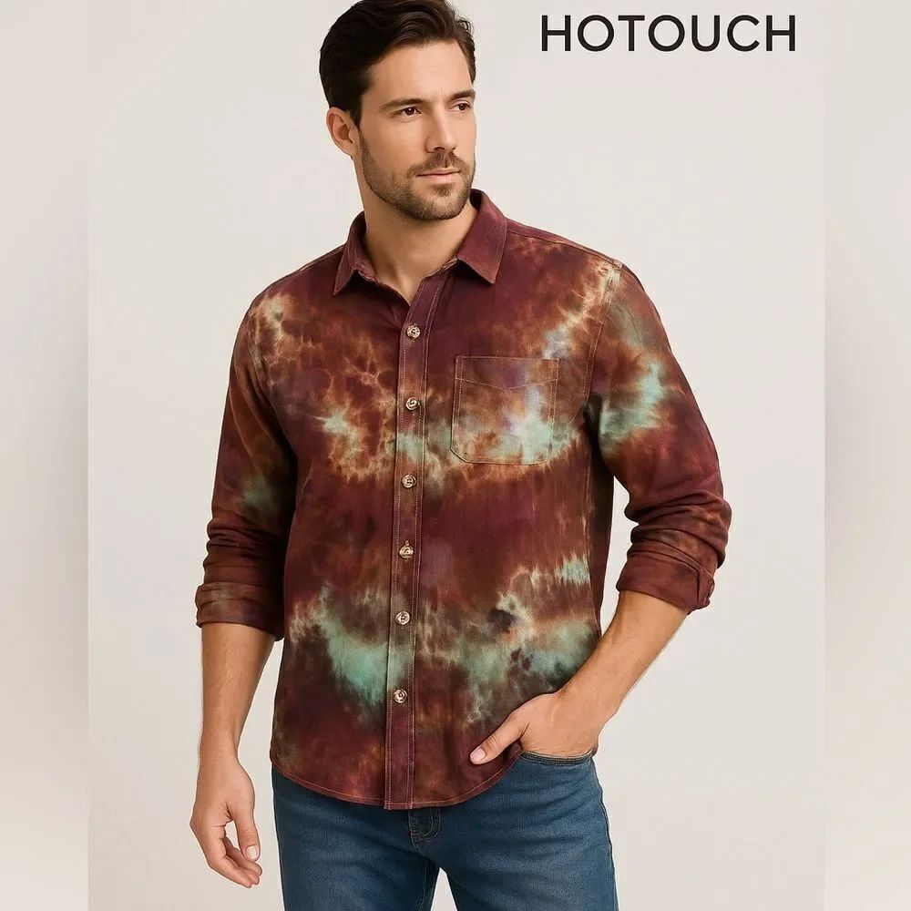 HOTOUCH COTTON BUTTON DOWN SHIRT SZ L